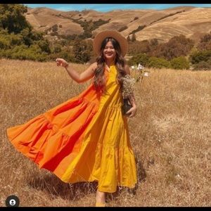 Christopher John Rogers x Target Two Tone Orange Dress Sz Med